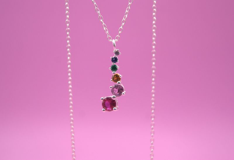 Rainbow Zirconia Halskjede