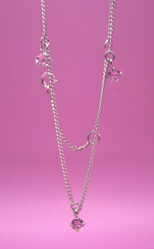 Rosa Zirconia Ankelkjede
