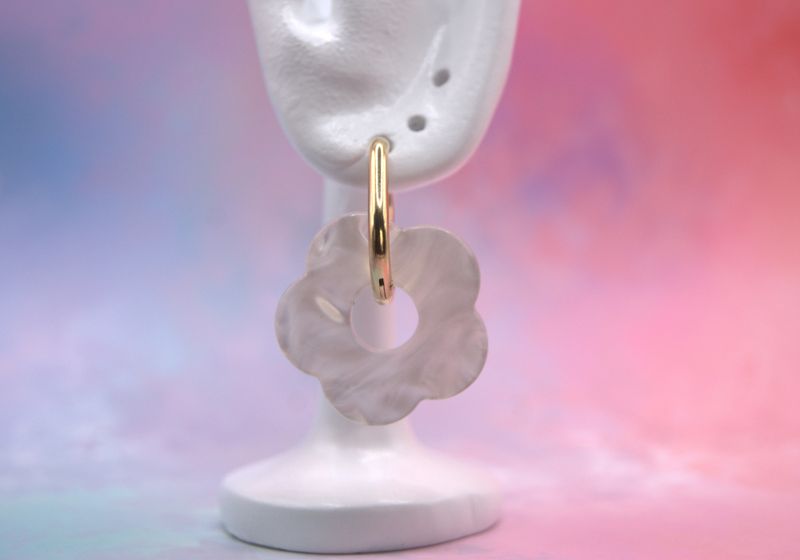 Luna Flower Hoops
