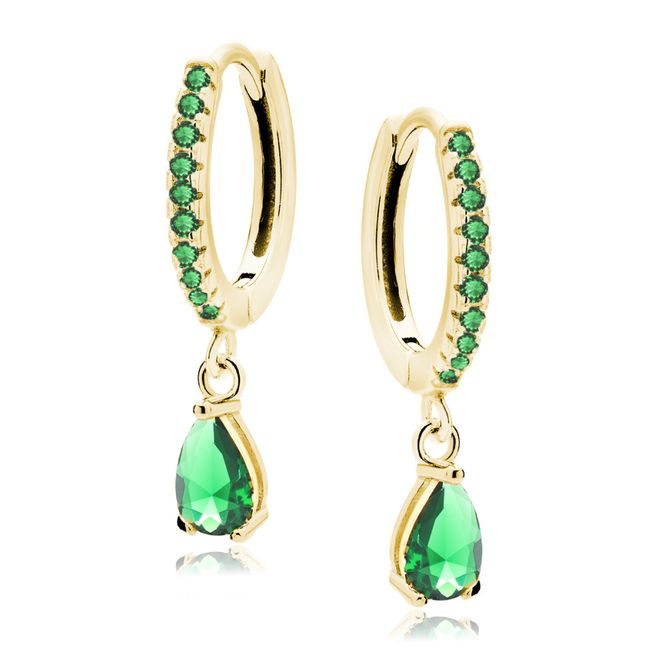 Hovedbilde Golden Emerald Drop Huggies