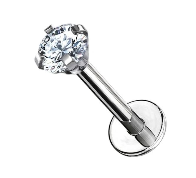 Hovedbilde Classic CZ Titan Labret 2,5 mm Sølv