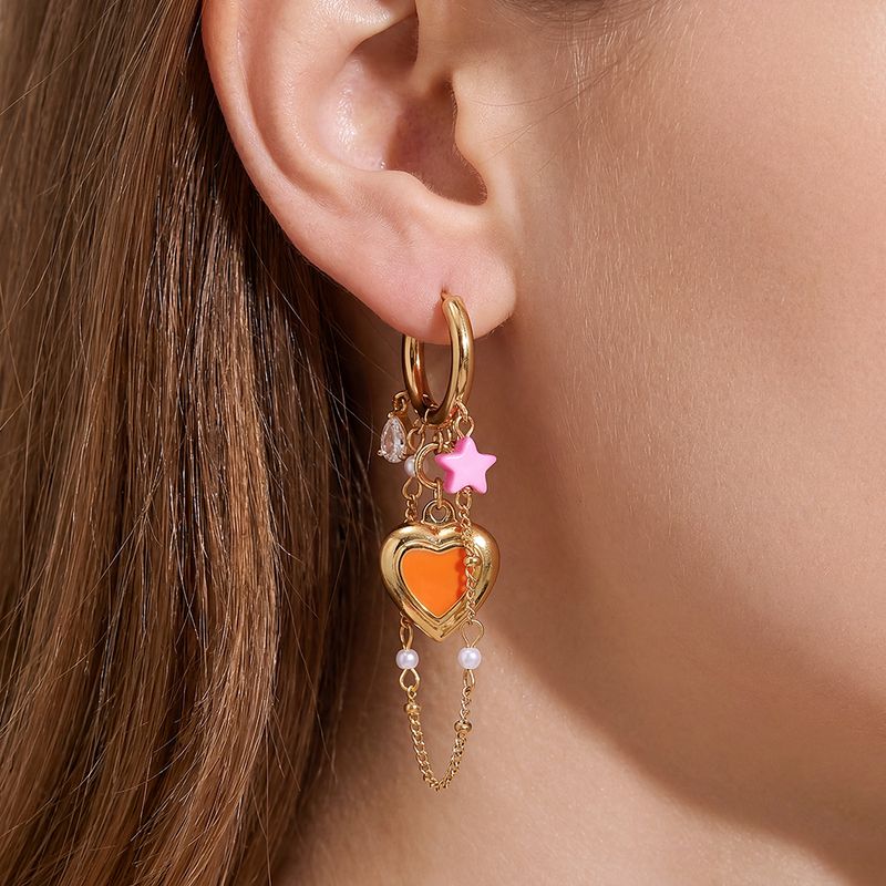 Sunset Charm Hoops