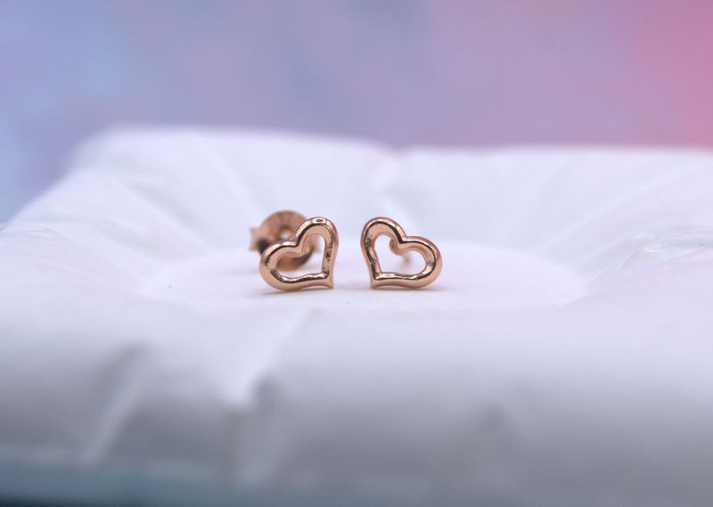 Rose Heart Studs