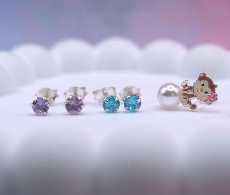 Pastell Smykkesett for Barn – 3 Par Øredobber
