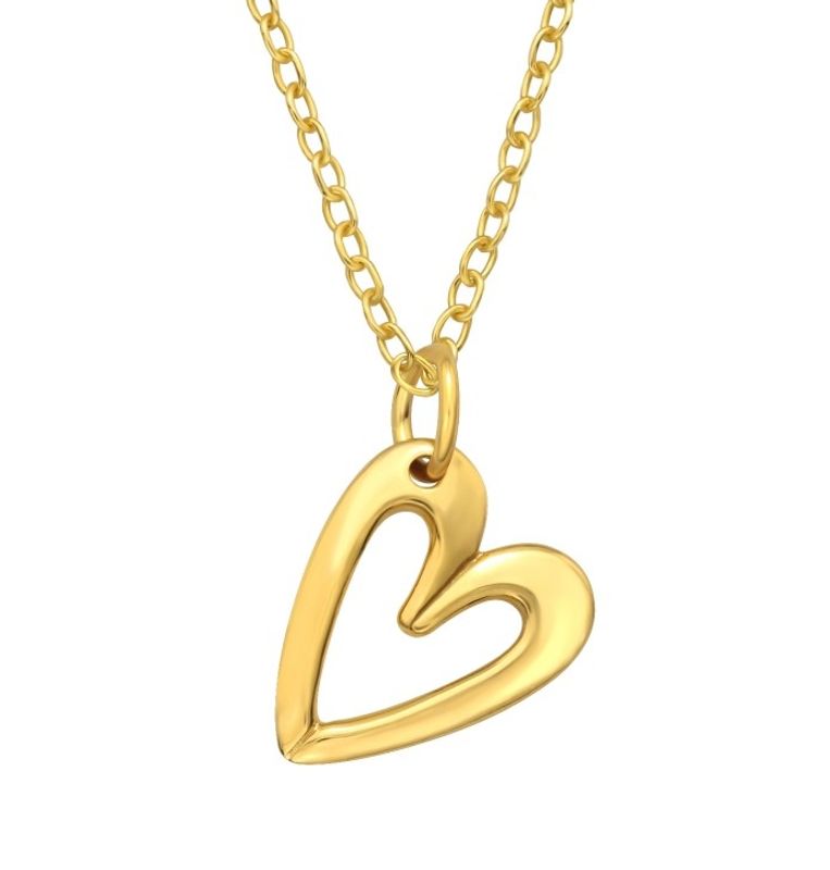 Golden Open Heart Necklace