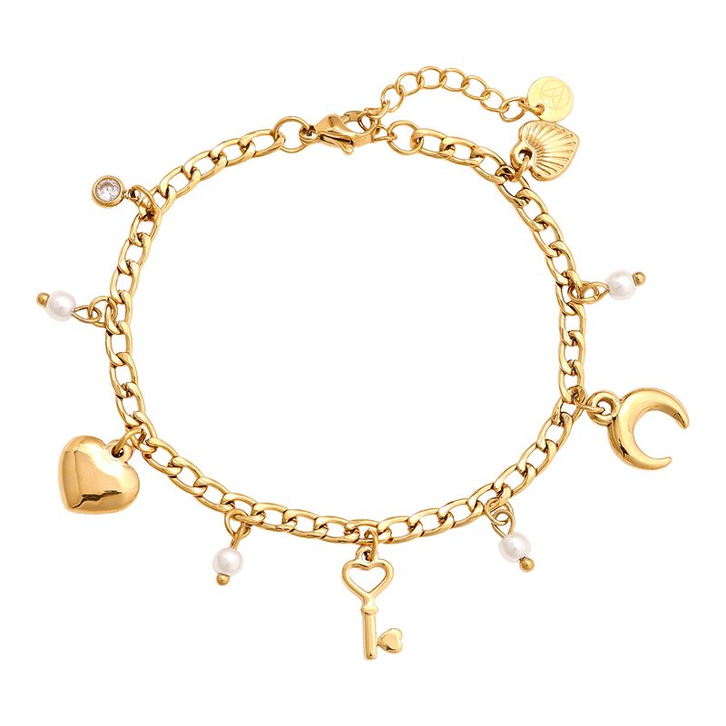 Heart, Moon & Pearl Armbånd