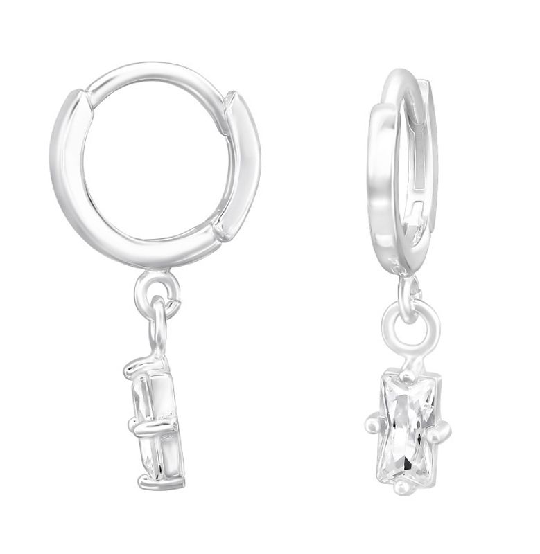 Mini Silver Drop Huggie Øredobber