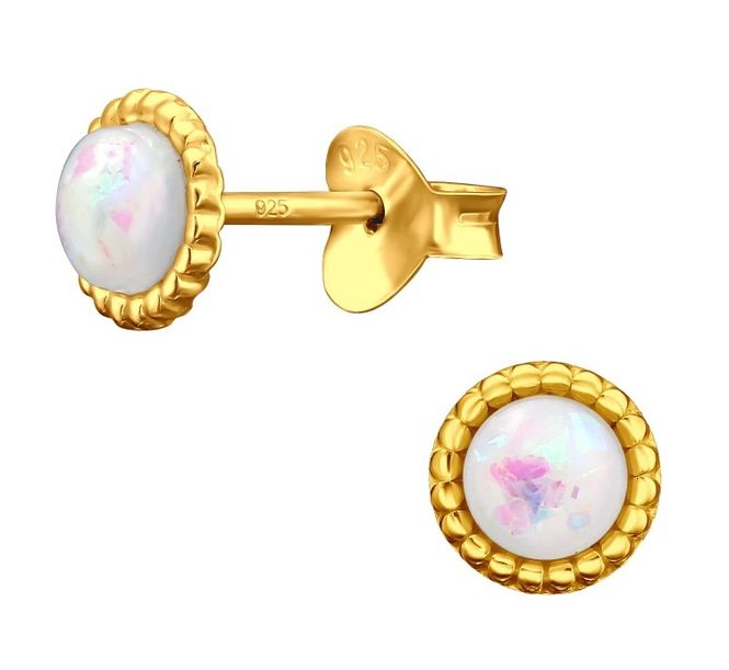 Hovedbilde Golden Round Opal Studs